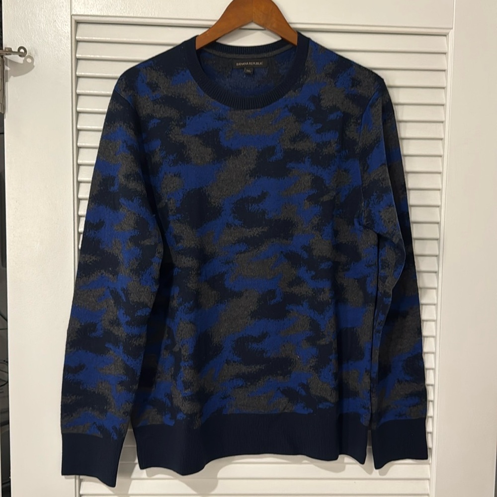 Blue Camo Sweater Banana Republic